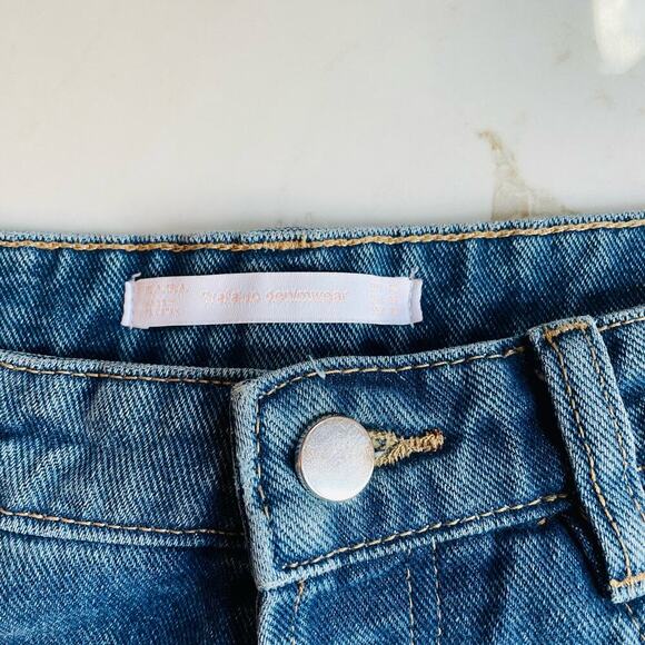 ZARA | Women’s Star Studded Mid Rise Straight Jeans Size 8 Fun Pop Button Fly - Picture 5 of 11